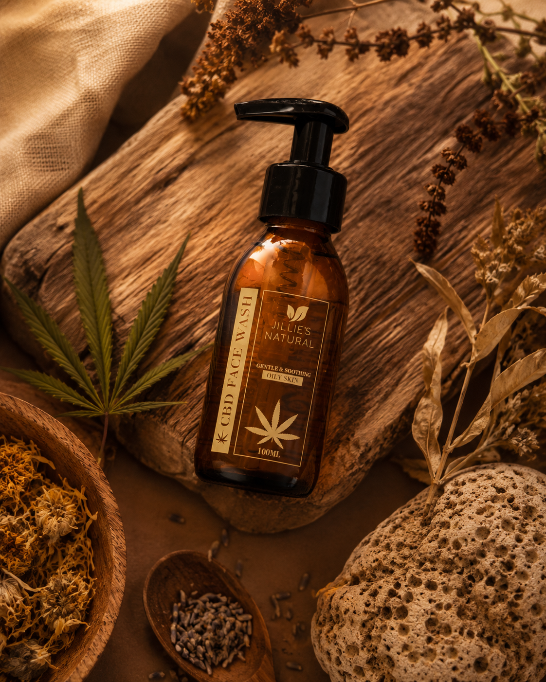 JILLIE'S NATURAL CBD FACE WASH OILY SKIN TYPE