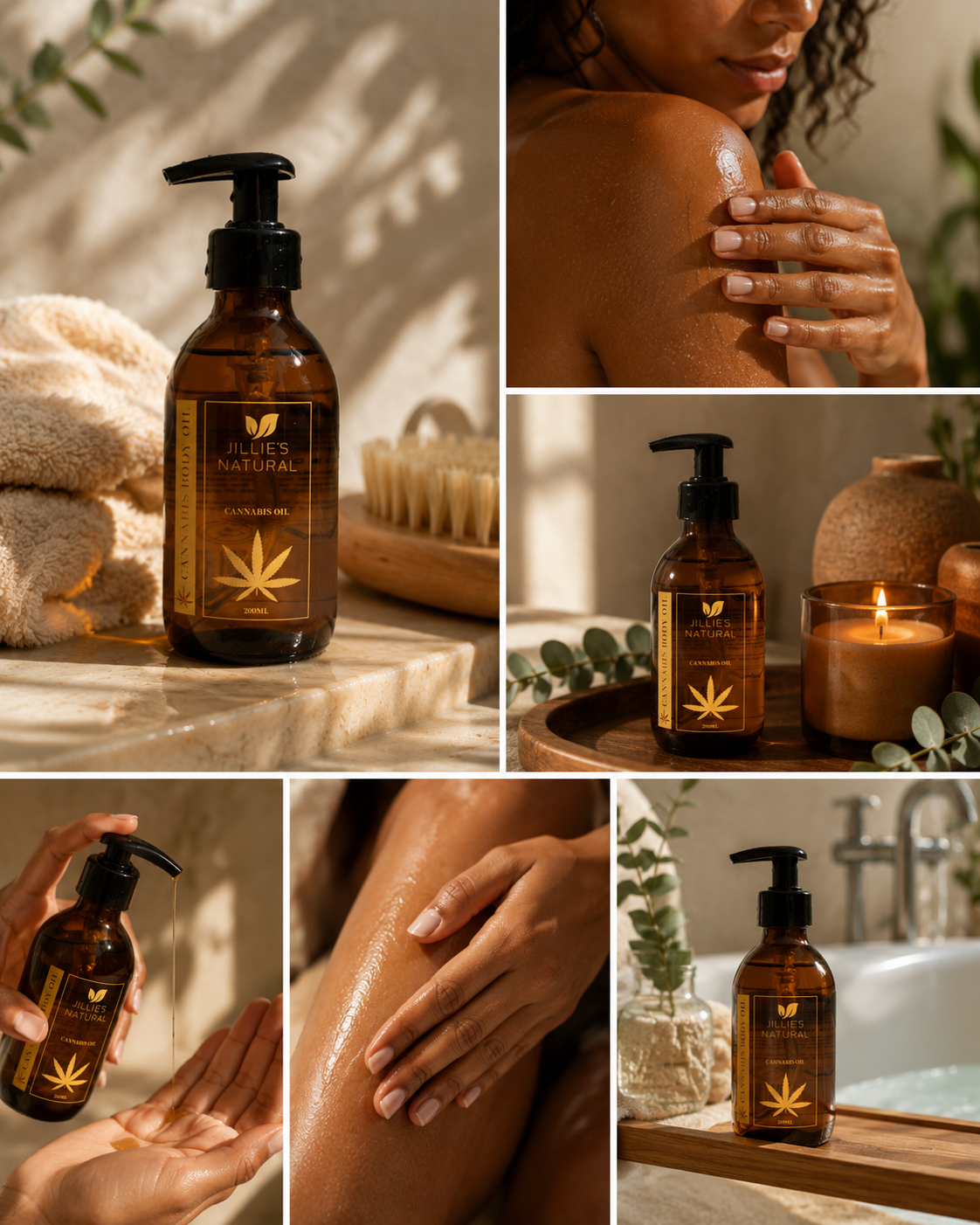 JILLIE'S NATURAL CANNABIS BODY OIL 2OO ML - Image 5